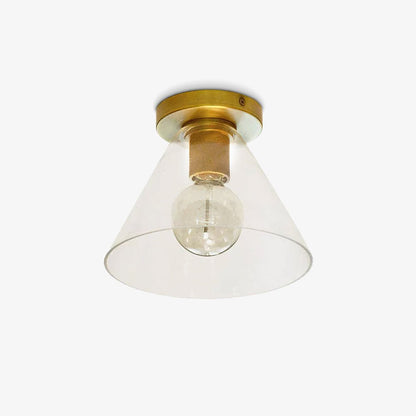 Simple Style Flush Mount Light - LED Brass Clear Glass