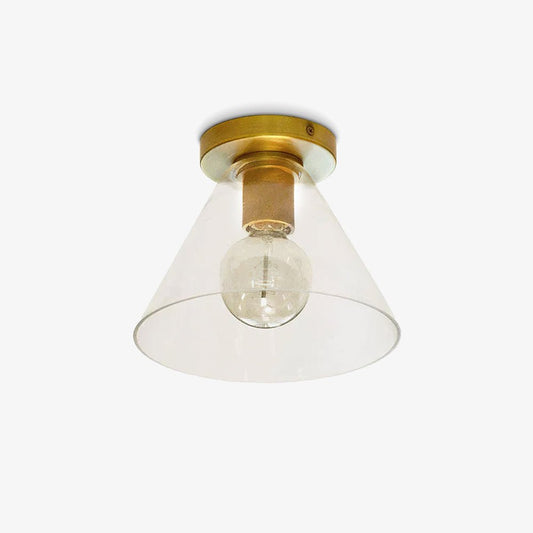 Simple Style Flush Mount Light - LED Brass Clear Glass