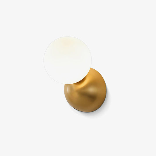 Single Globe Wall Light, LED Indoor Brass & Black Finish
