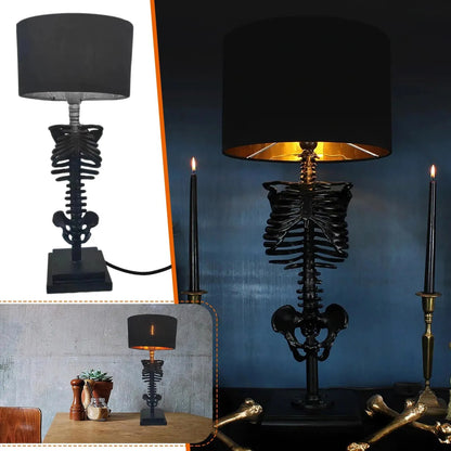 Handcrafted Gothic Skeleton Table Lamp - USB Powered 5W