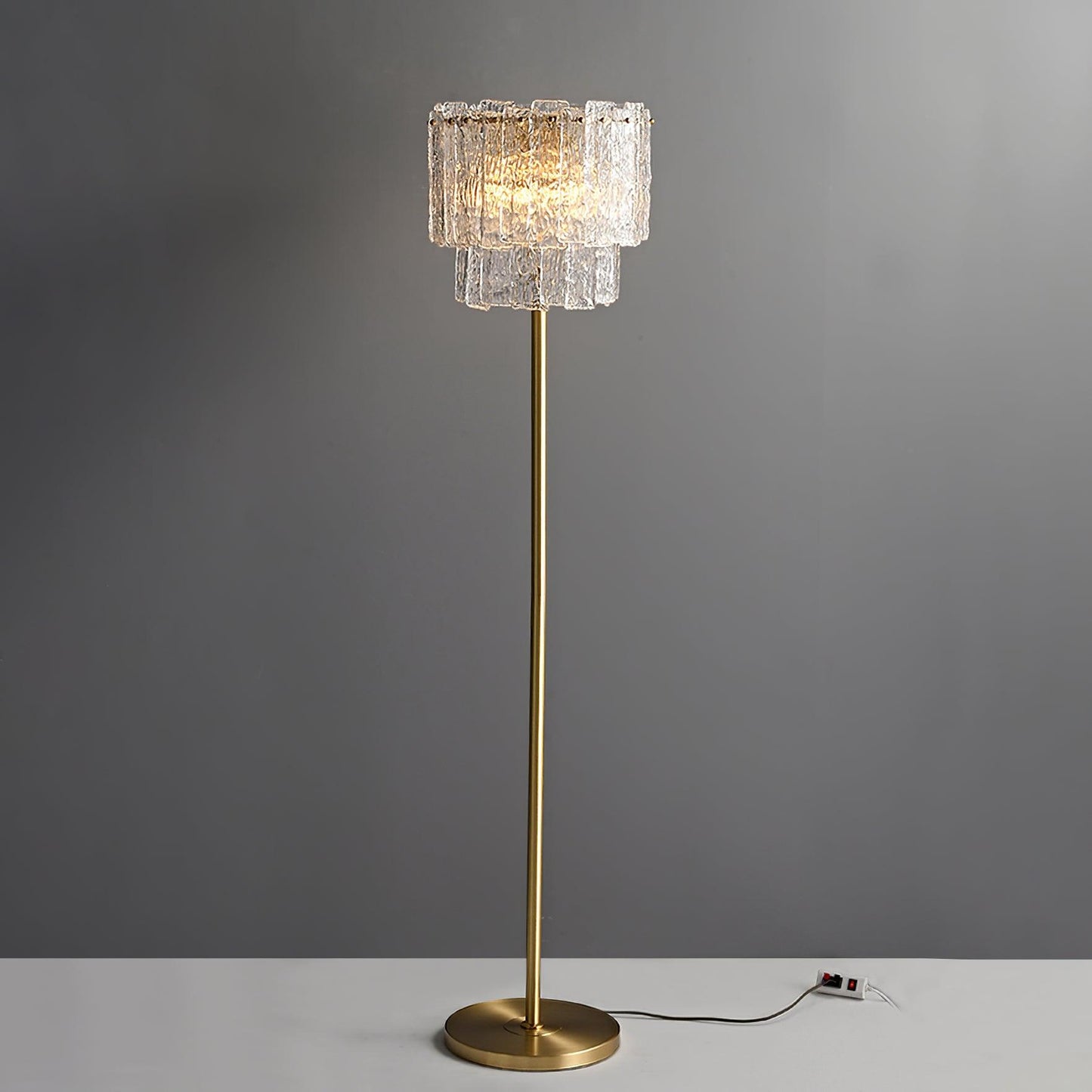 Skylar Floor Lamp LED Brass and Glass Indoor Lighting