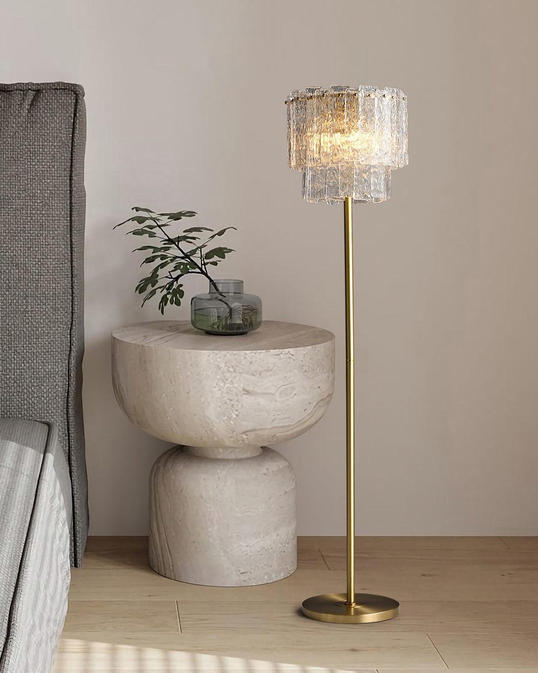 Skylar Floor Lamp LED Brass and Glass Indoor Lighting