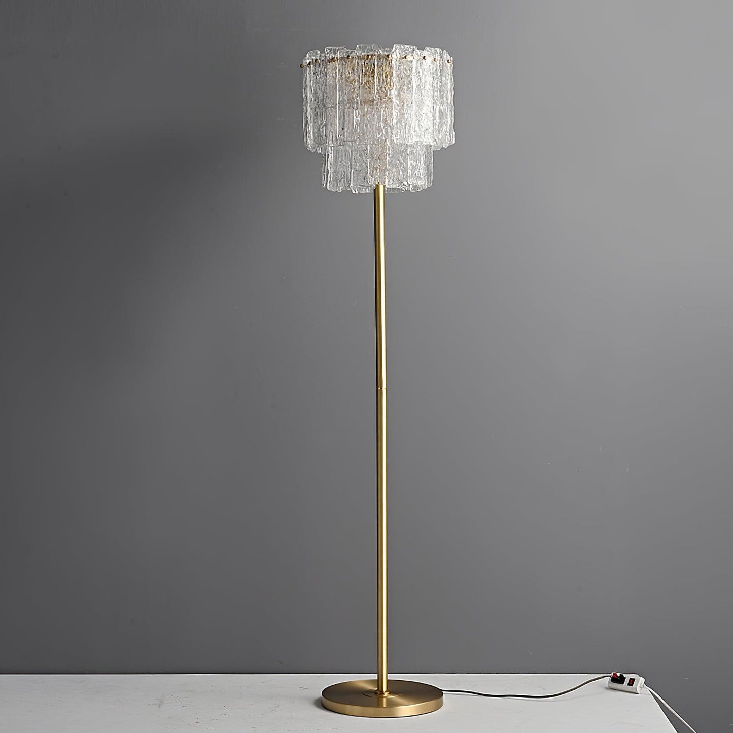 Skylar Floor Lamp LED Brass and Glass Indoor Lighting