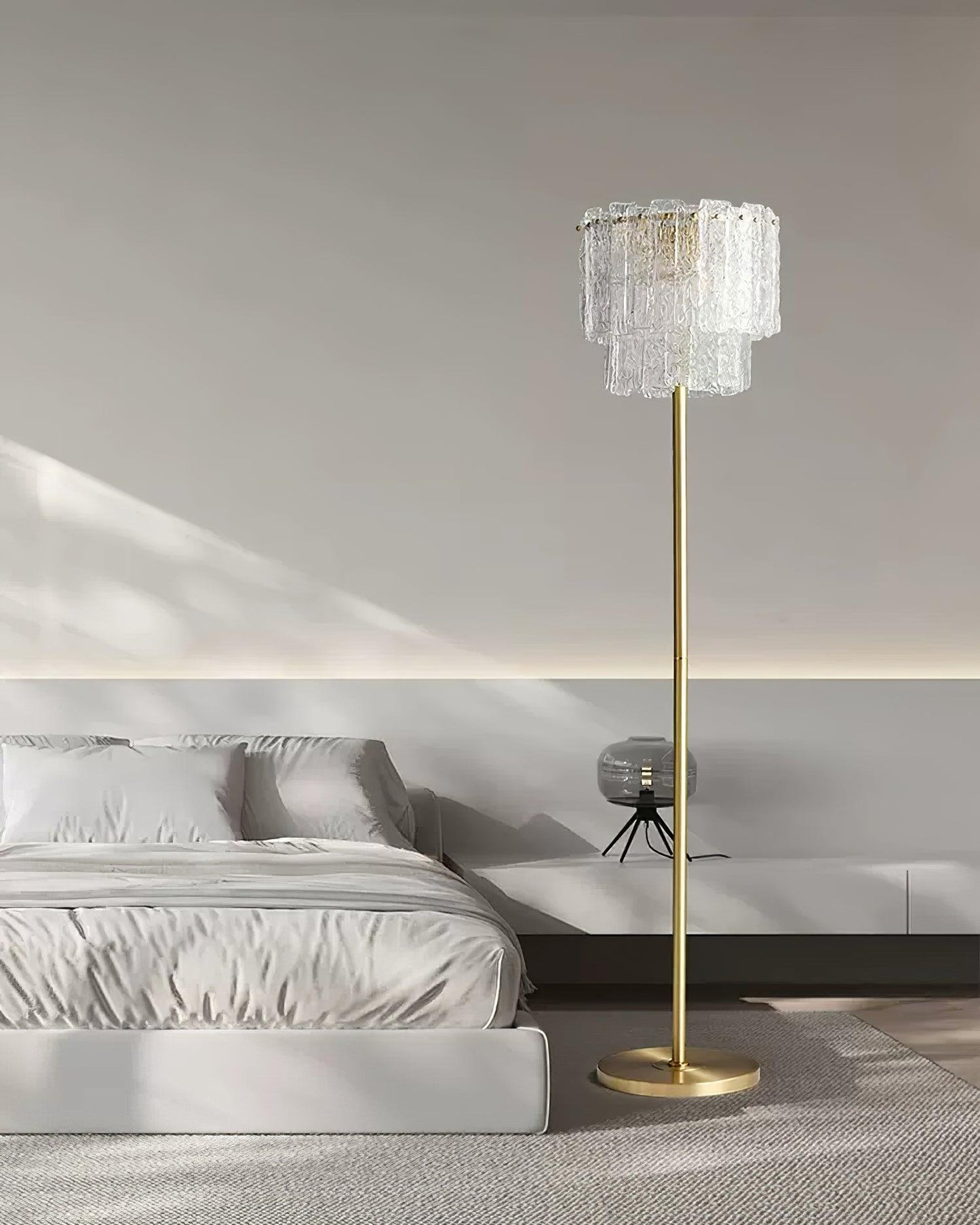 Skylar Floor Lamp LED Brass and Glass Indoor Lighting