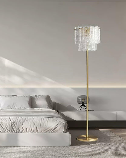 Skylar Floor Lamp LED Brass and Glass Indoor Lighting