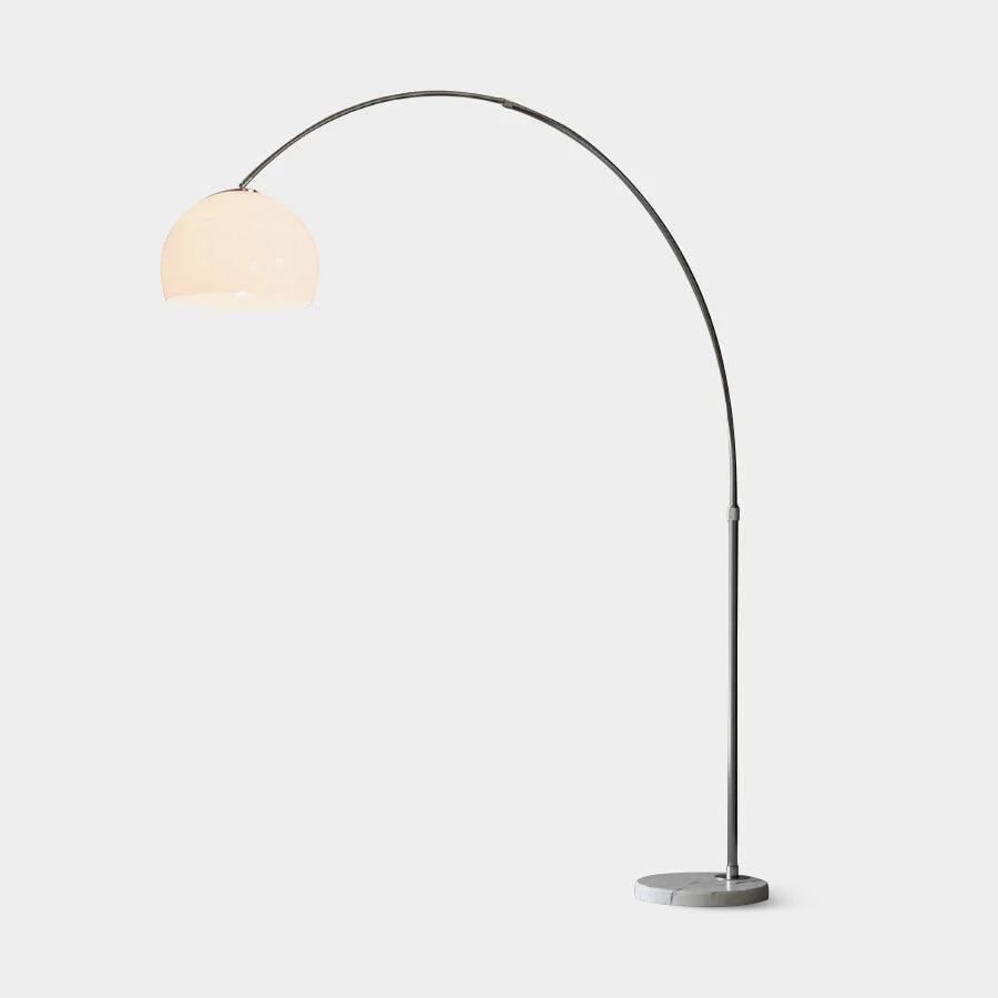 Sneedville Arched Floor Lamp with Marble Base and LED Shade