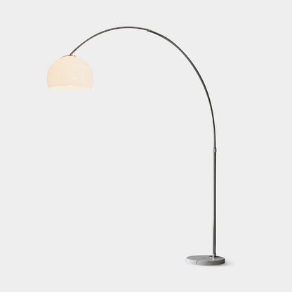 Sneedville Arched Floor Lamp with Marble Base and LED Shade