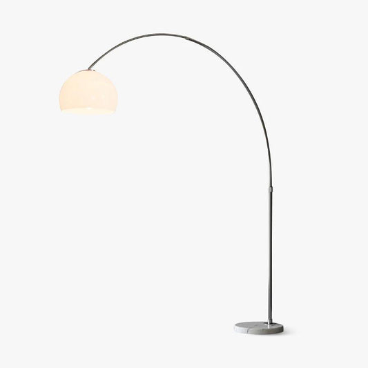 Sneedville Arched Floor Lamp with Marble Base and LED Shade