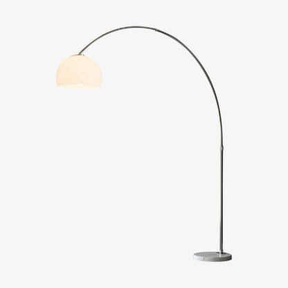 Sneedville Arched Floor Lamp with Marble Base and LED Shade