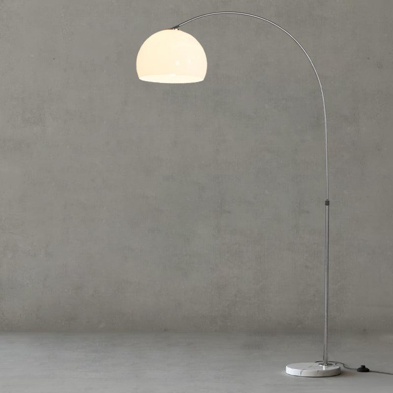 Sneedville Arched Floor Lamp with Marble Base and LED Shade