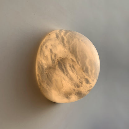 Snowflake Alabaster Wall Sconce with Integrated LED Lighting