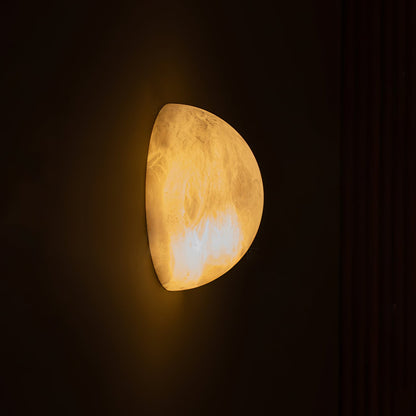 Snowflake Alabaster Wall Sconce with Integrated LED Lighting