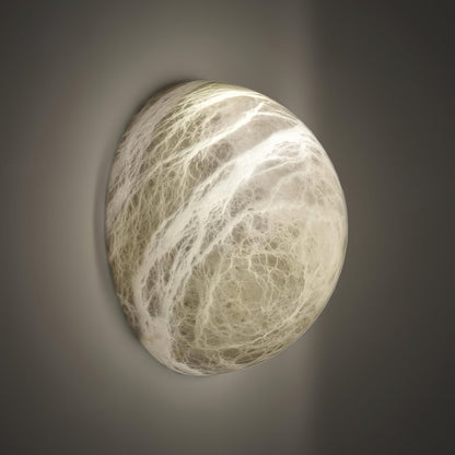 Snowflake Alabaster Wall Sconce with Integrated LED Lighting
