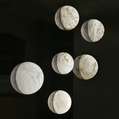 Snowflake Alabaster Wall Sconce with Integrated LED Lighting