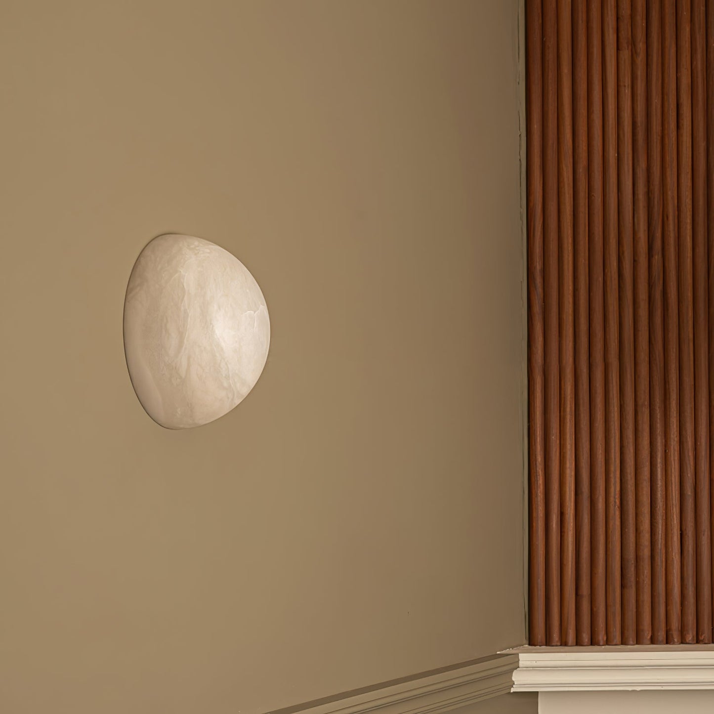 Snowflake Alabaster Wall Sconce with Integrated LED Lighting