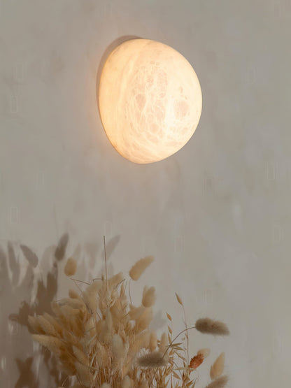 Snowflake Alabaster Wall Sconce with Integrated LED Lighting