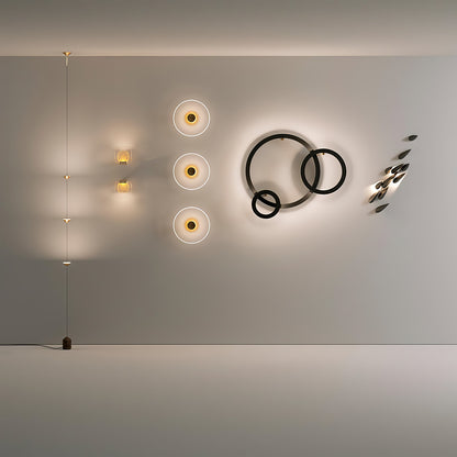 Soreluna Floor Lamp with Adjustable LED Shades Black Gold