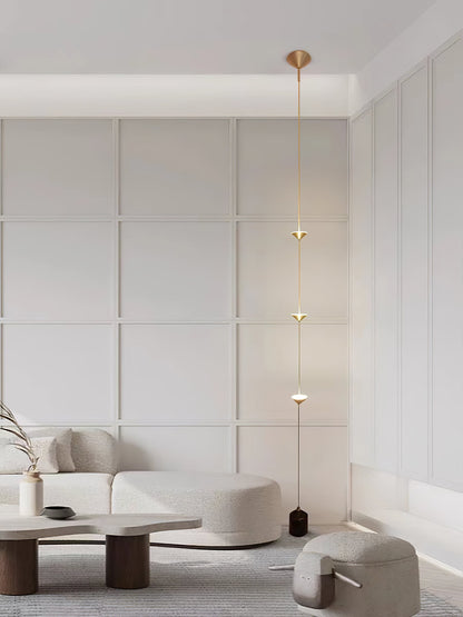 Soreluna Floor Lamp with Adjustable LED Shades Black Gold