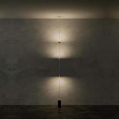 Soreluna Floor Lamp with Adjustable LED Shades Black Gold