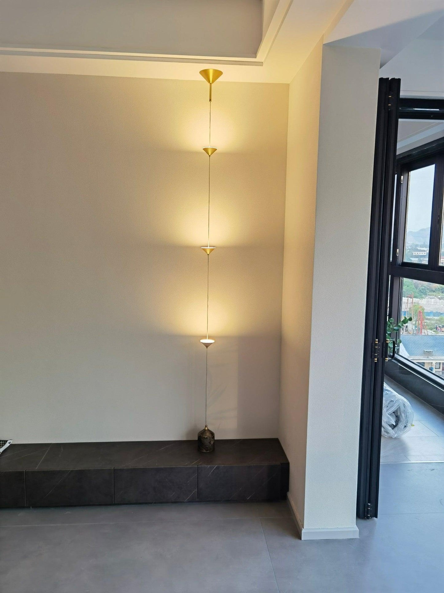 Soreluna Floor Lamp with Adjustable LED Shades Black Gold