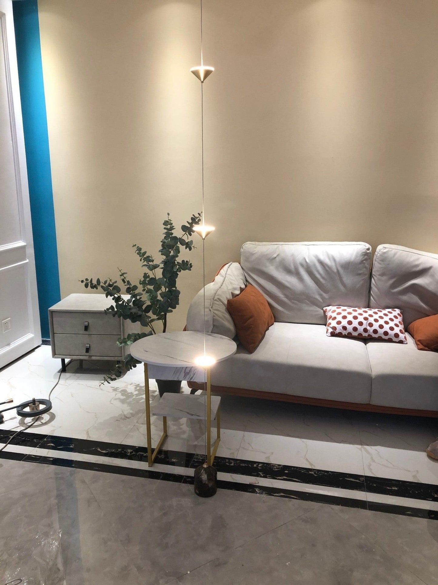 Soreluna Floor Lamp with Adjustable LED Shades Black Gold