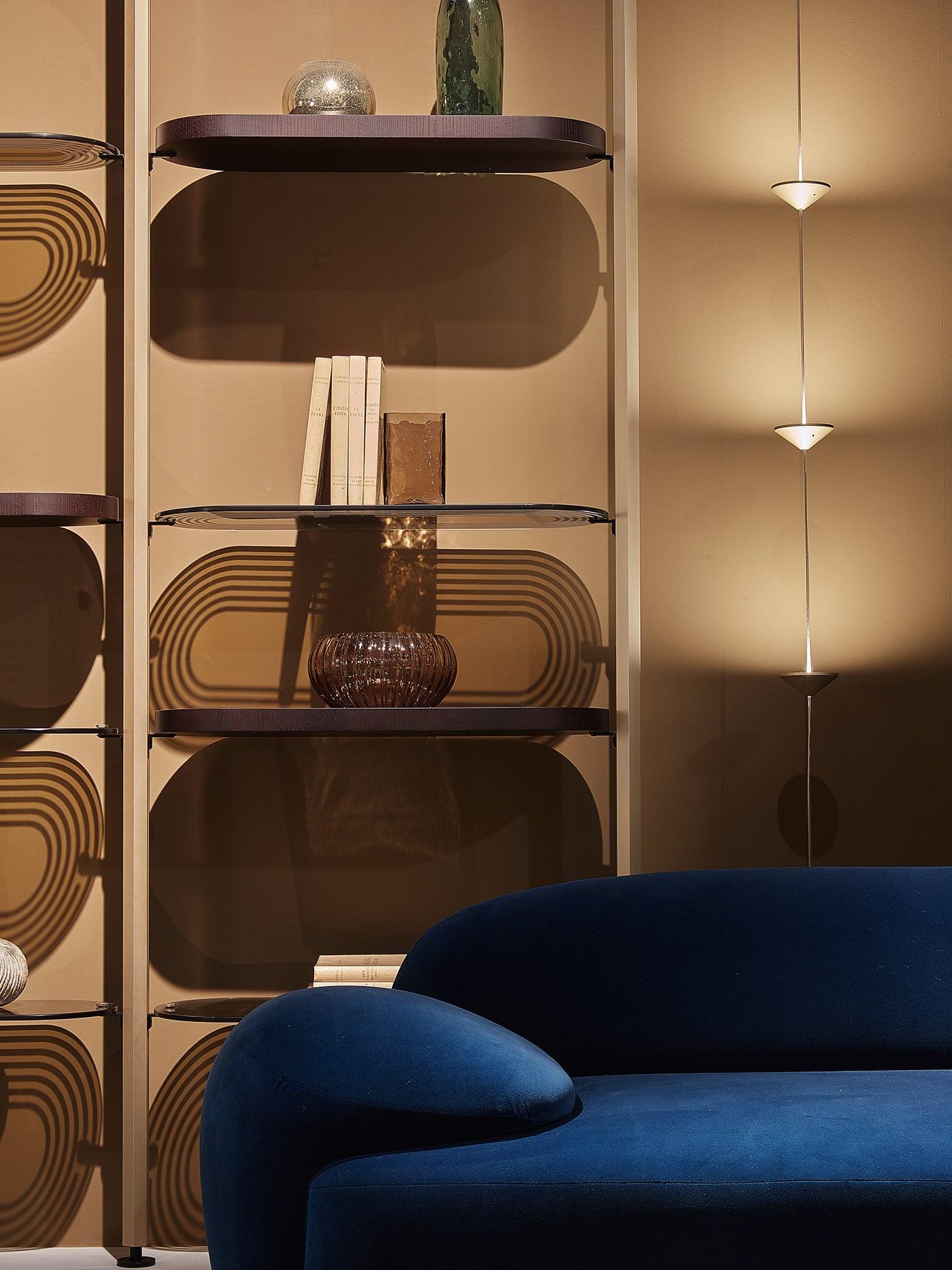 Soreluna Floor Lamp with Adjustable LED Shades Black Gold