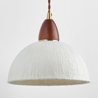 Soren Wall Lamp - Handmade White Rice Paper Shade, Walnut Wood