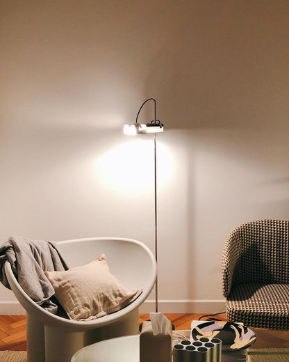 Spider Floor Lamp with Adjustable Reflector and LED Bulb