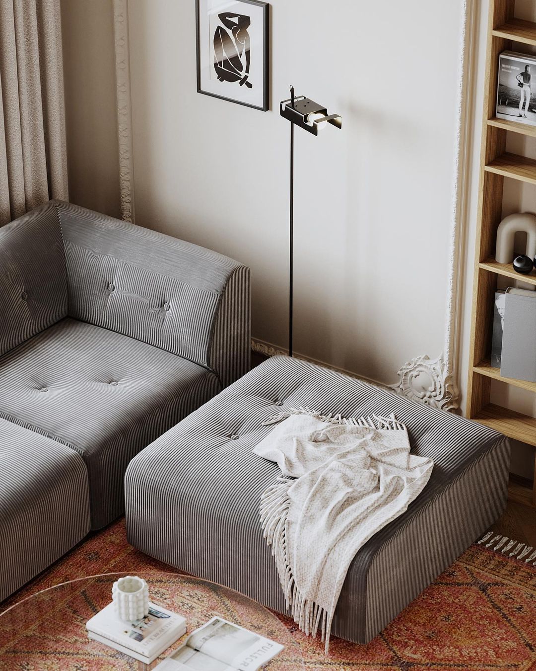 Spider Floor Lamp with Adjustable Reflector and LED Bulb