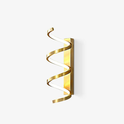 Spiral Wall Light Modern Brass LED Dimmable Indoor Set of 2