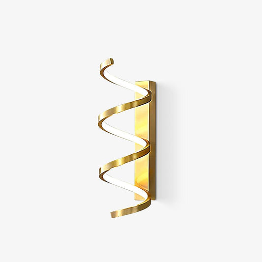 Spiral Wall Light Modern Brass LED Dimmable Indoor Set of 2