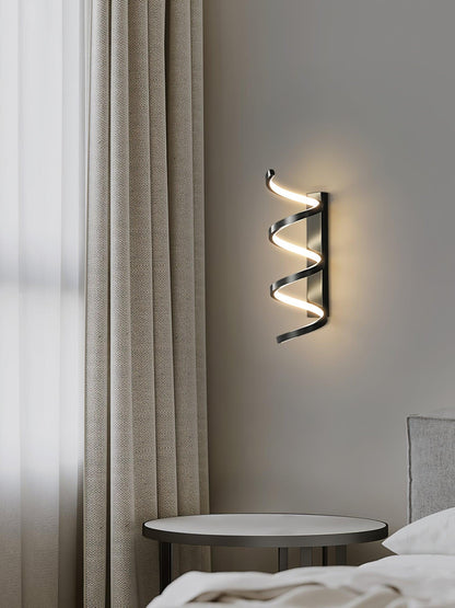 Spiral Wall Light Modern Brass LED Dimmable Indoor Set of 2