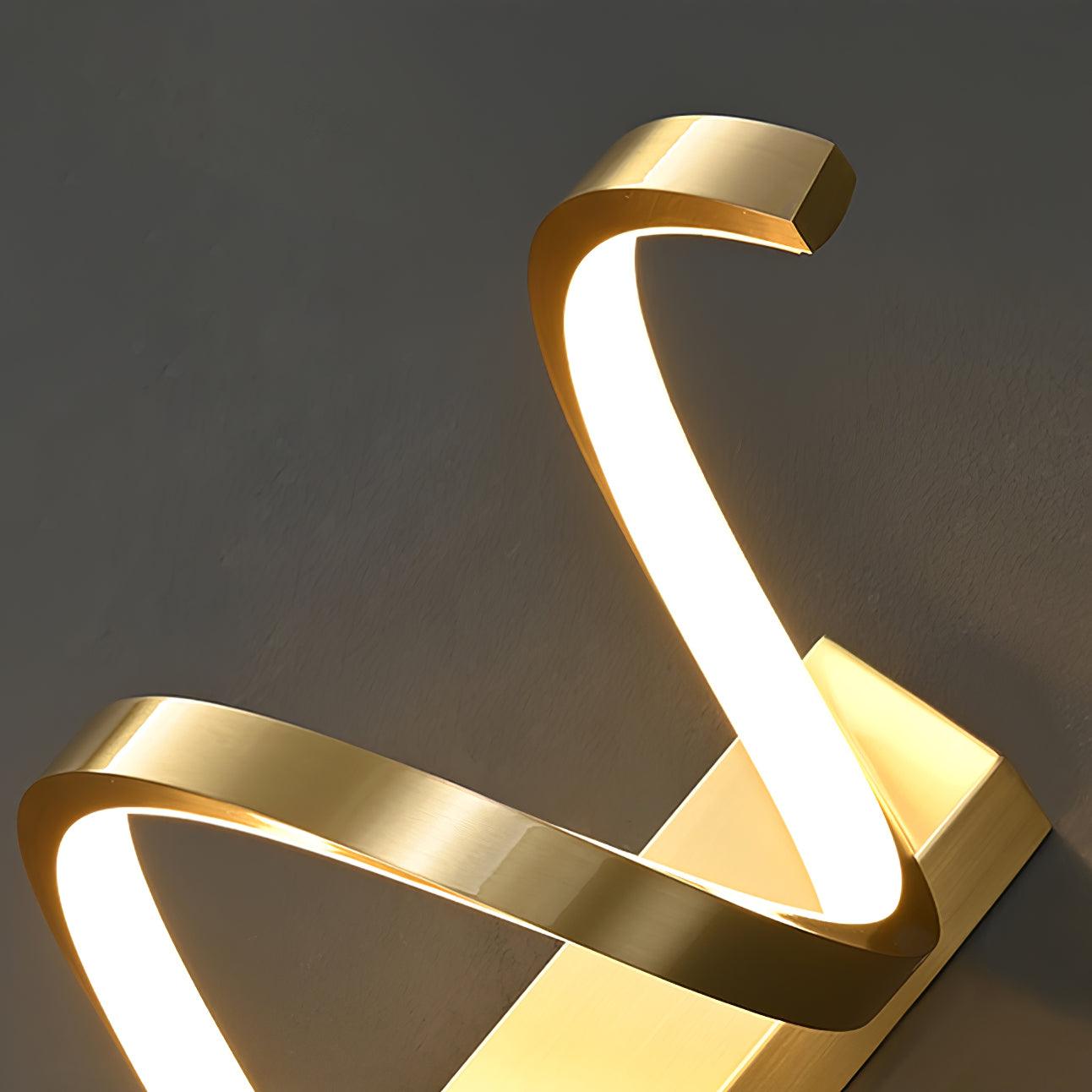 Spiral Wall Light Modern Brass LED Dimmable Indoor Set of 2