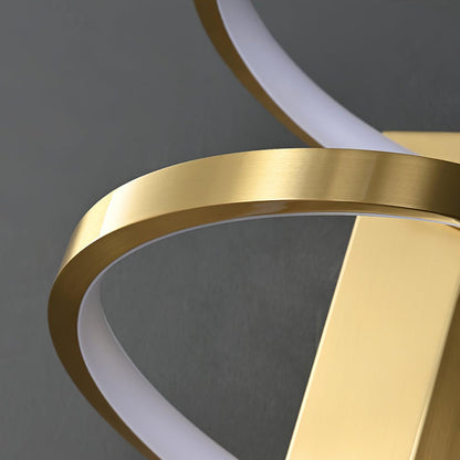 Spiral Wall Light Modern Brass LED Dimmable Indoor Set of 2