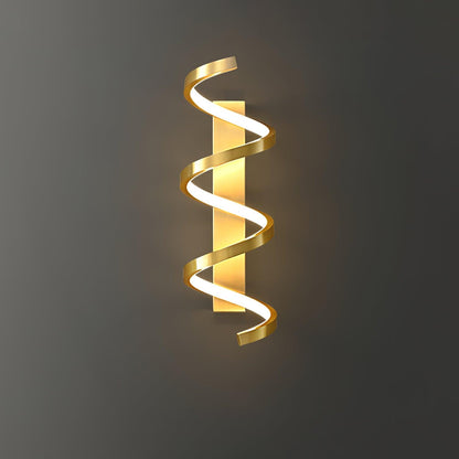 Spiral Wall Light Modern Brass LED Dimmable Indoor Set of 2