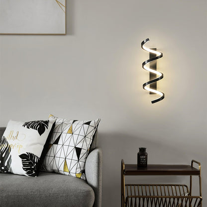Spiral Wall Light Modern Brass LED Dimmable Indoor Set of 2