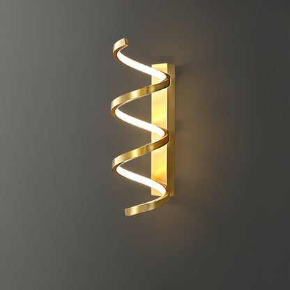 Spiral Wall Light Modern Brass LED Dimmable Indoor Set of 2