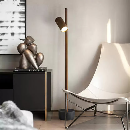 Spotlight Wood Floor Lamp - Adjustable LED Modern Design