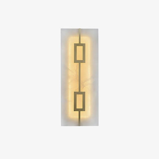 Square Alabaster Wall Lamp with Integrated LED Light