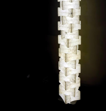 Stacked Alabaster Squares Floor Lamp with LED Light
