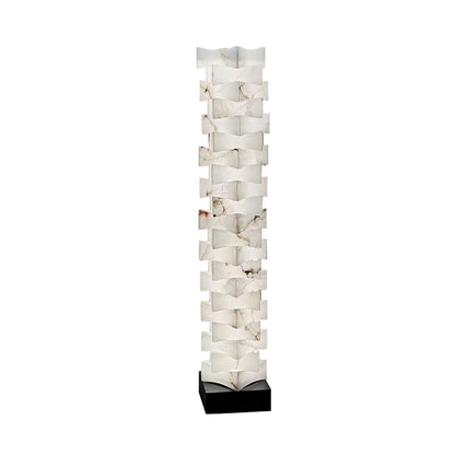Stacked Alabaster Squares Floor Lamp with LED Light