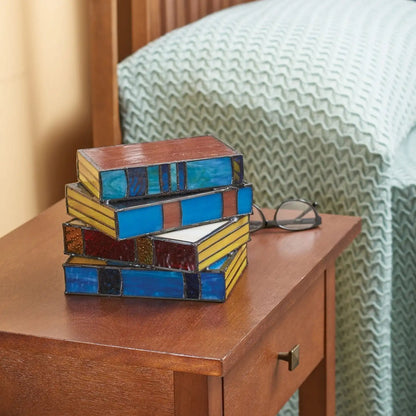 Colored Glass Book Lamp | Artistic Design - Novelamp