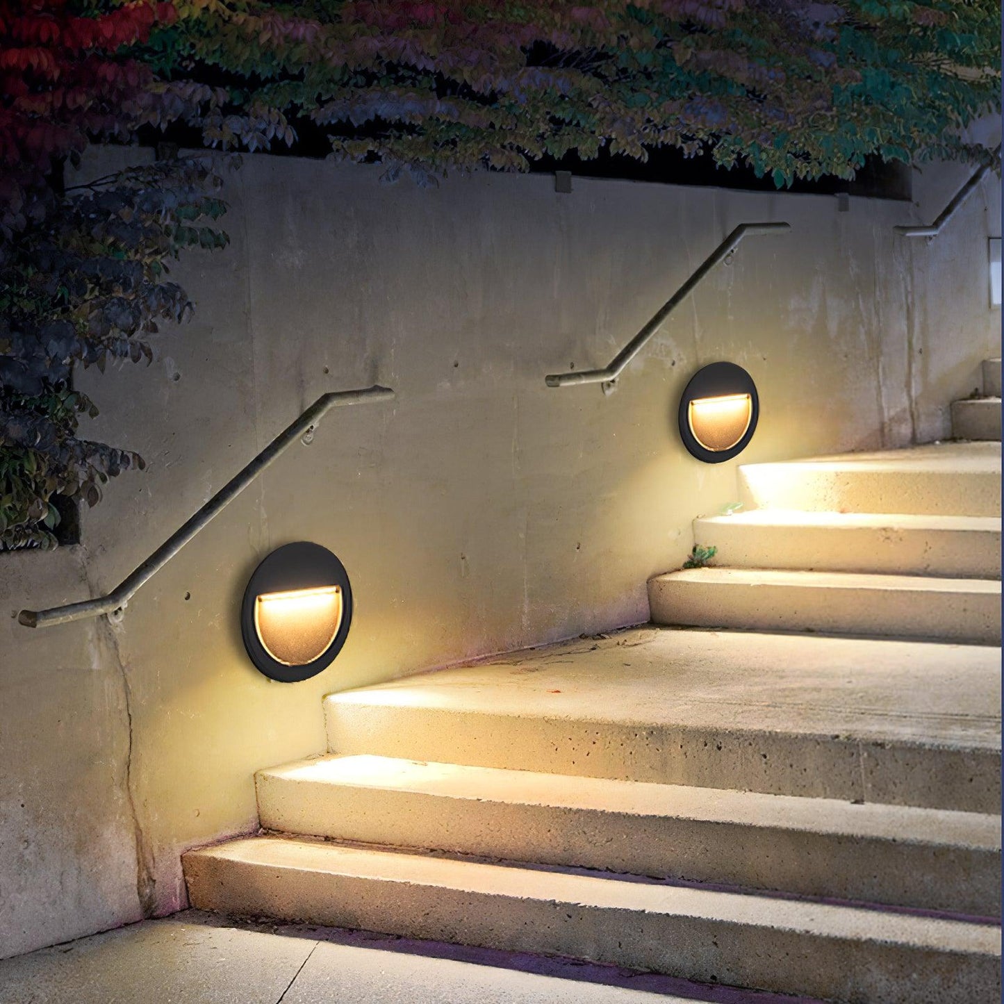 Black Step And Wall Light With Energy Efficient LED