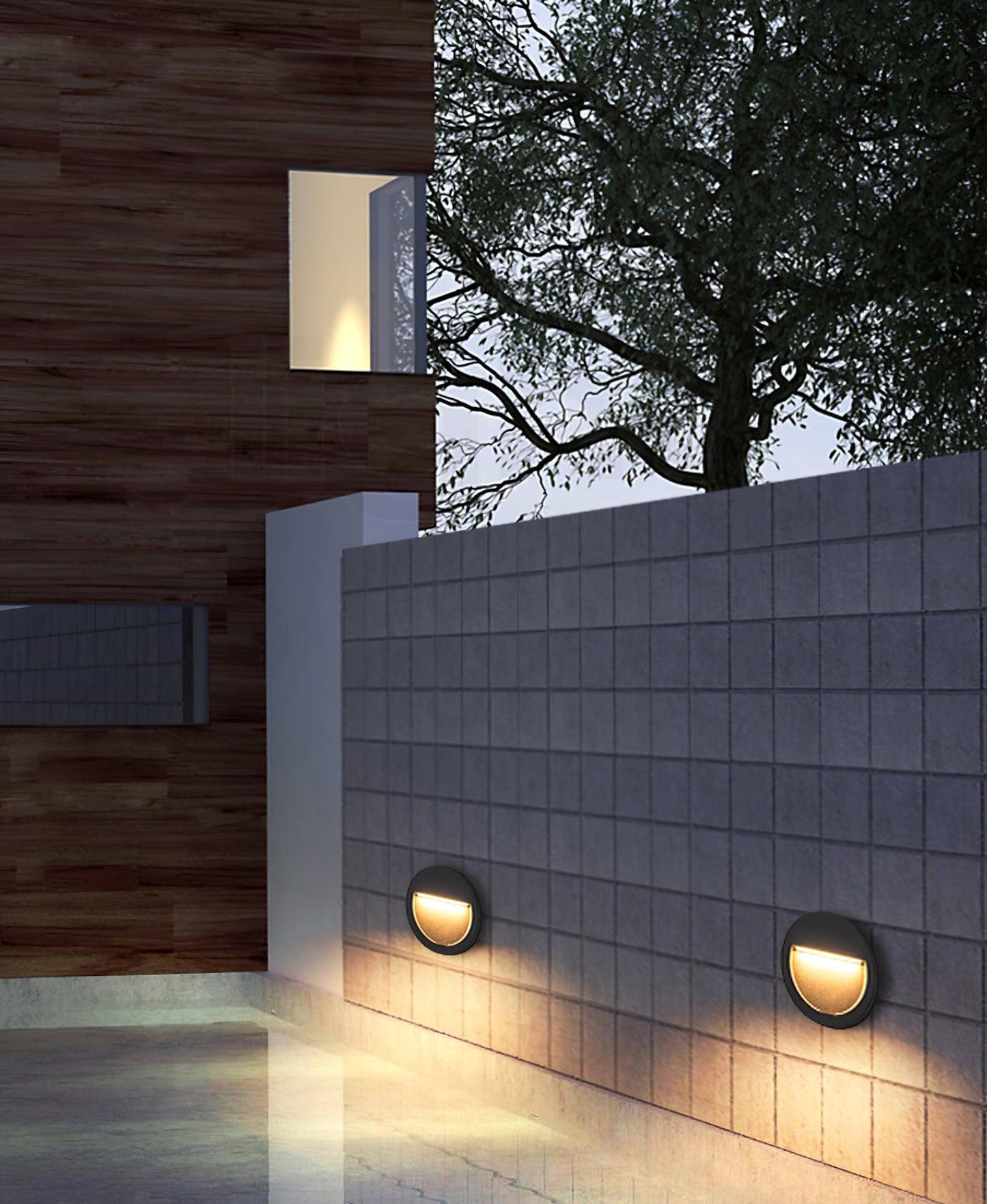 Black Step And Wall Light With Energy Efficient LED