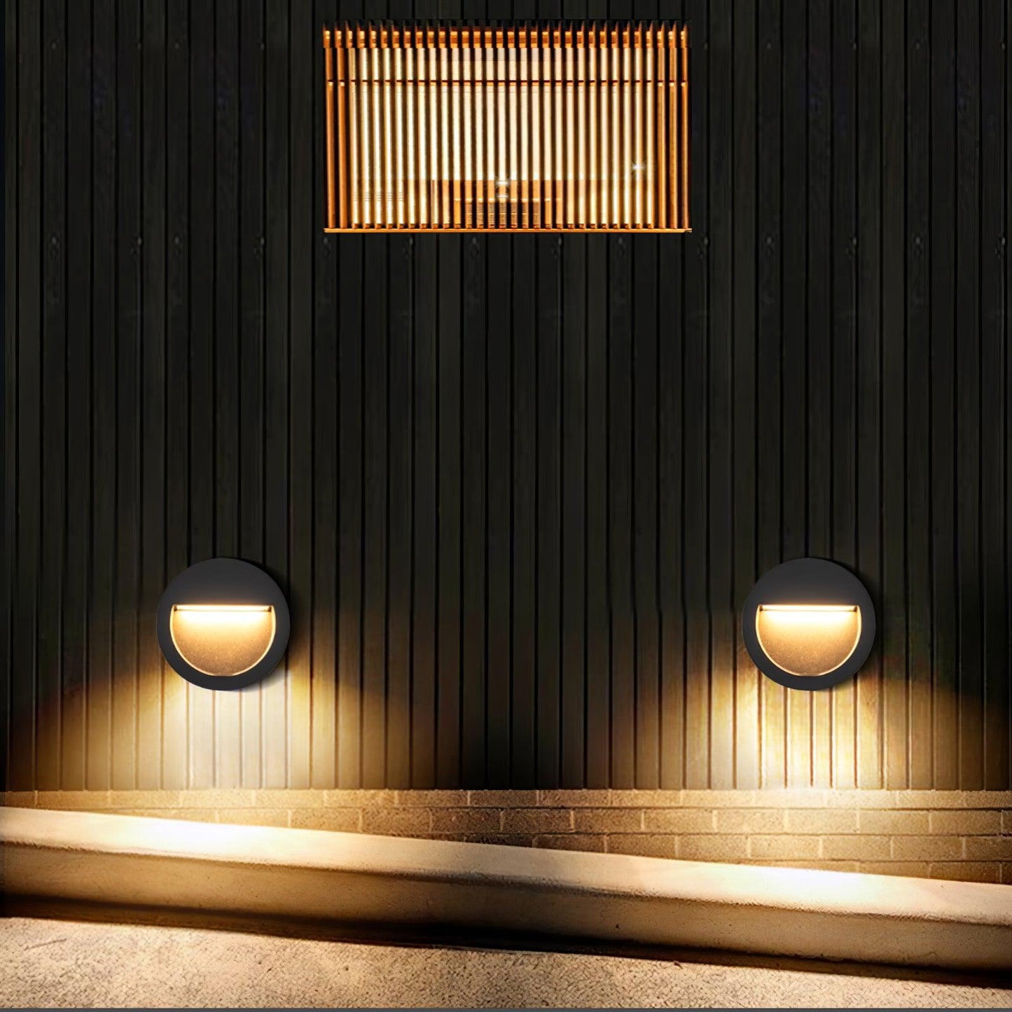 Black Step And Wall Light With Energy Efficient LED