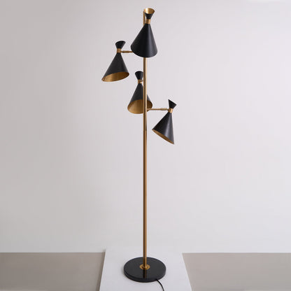 Stilnovo Adjustable Floor Lamp with LED and Gold Finish
