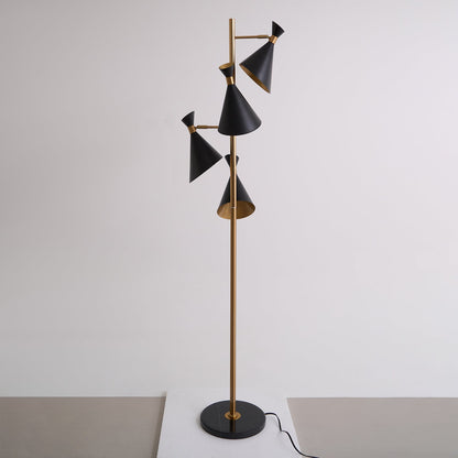 Stilnovo Adjustable Floor Lamp with LED and Gold Finish