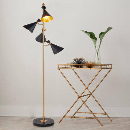 Stilnovo Adjustable Floor Lamp with LED and Gold Finish