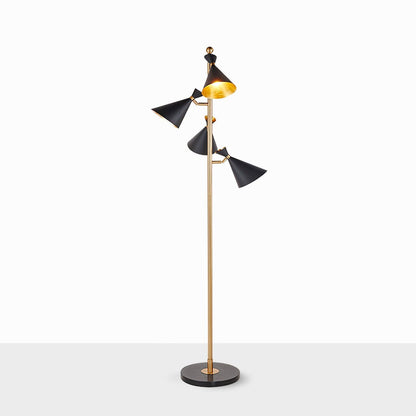 Stilnovo Adjustable Floor Lamp with LED and Gold Finish