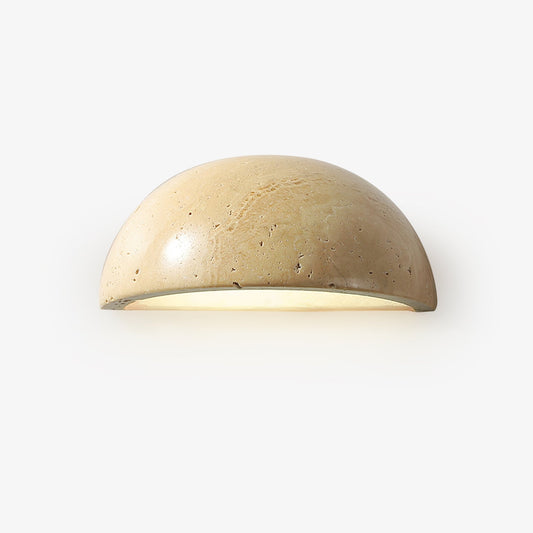Stone Dusk Wall Light - LED Travertine Half-Dome Design